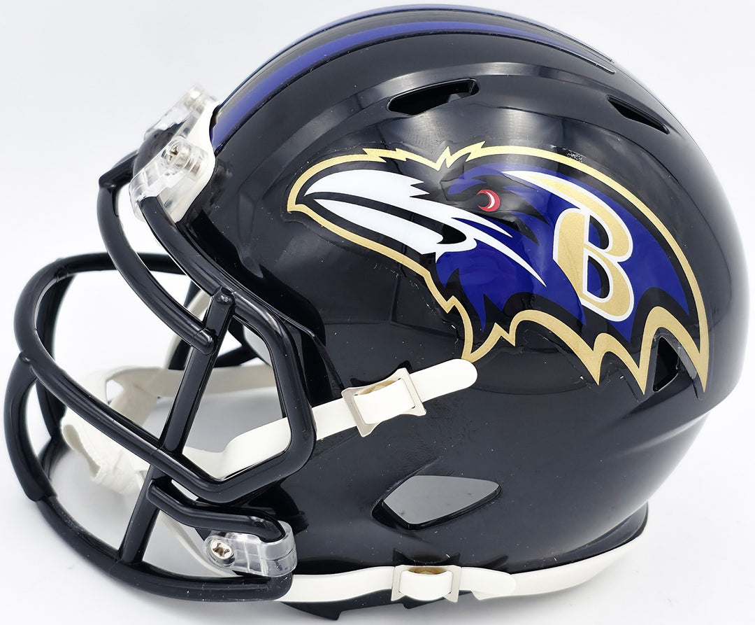 Terrell Suggs Auto Signed Baltimore Ravens Black Speed Mini Helmet Beckett Wit