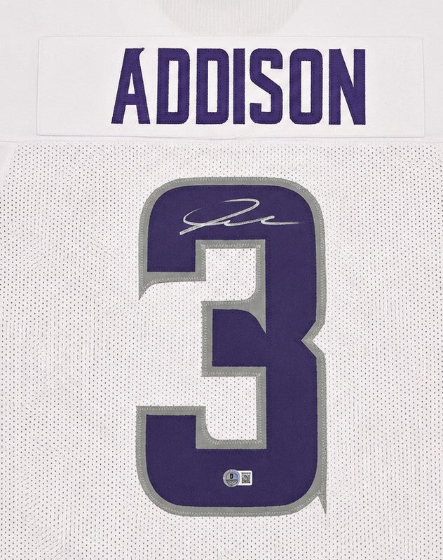 Minnesota Vikings Jordan Addison Signed White Jersey Beckett BAS QR