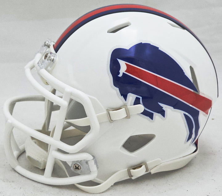 Thurman Thomas Signed Buffalo Bills White Speed Mini Helmet Beckett Wit