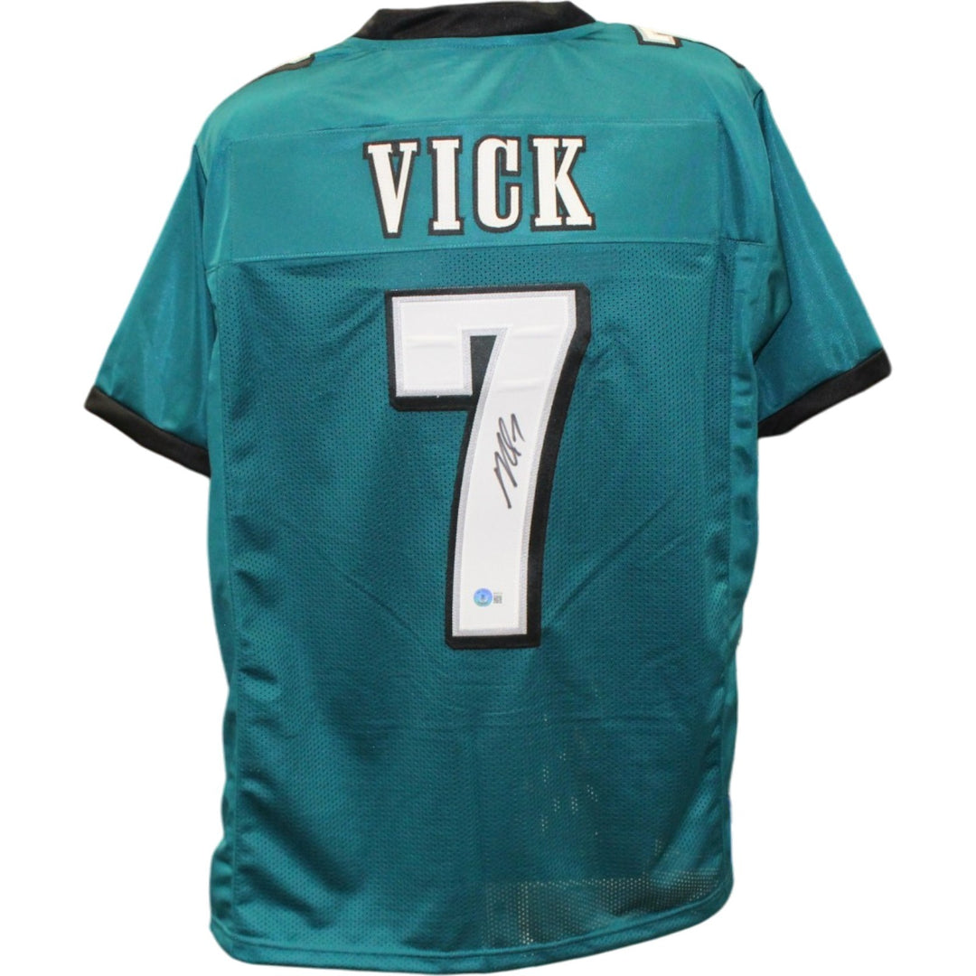Michael Vick Autographed/Signed Pro Style Size XL Green Jersey Beckett 57031