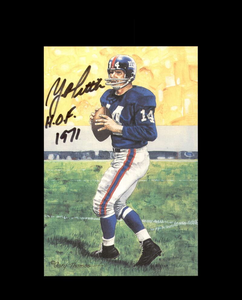 Y.A. Tittle PSA DNA Signed Goal Line Art Card GLAC Autograph HOF 1971