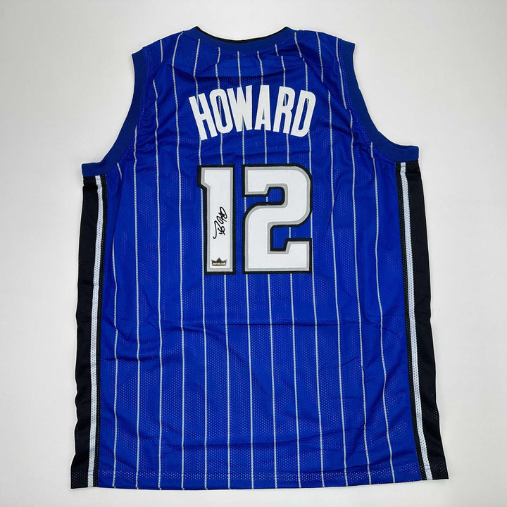 Facsimile Autographed Dwight Howard Orlando Blue Pinstripe Reprint Jersey Men XL