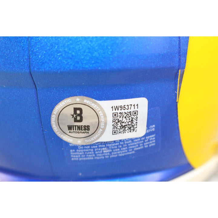 Blake Corum Autographed/Signed Los Angeles Rams Mini Helmet Beckett 53609