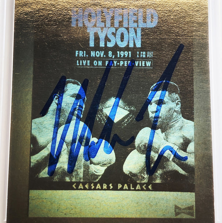 Mike Tyson Signed 1992 Kayo Gold Hologram Card vs. Evander Holyfield Beckett