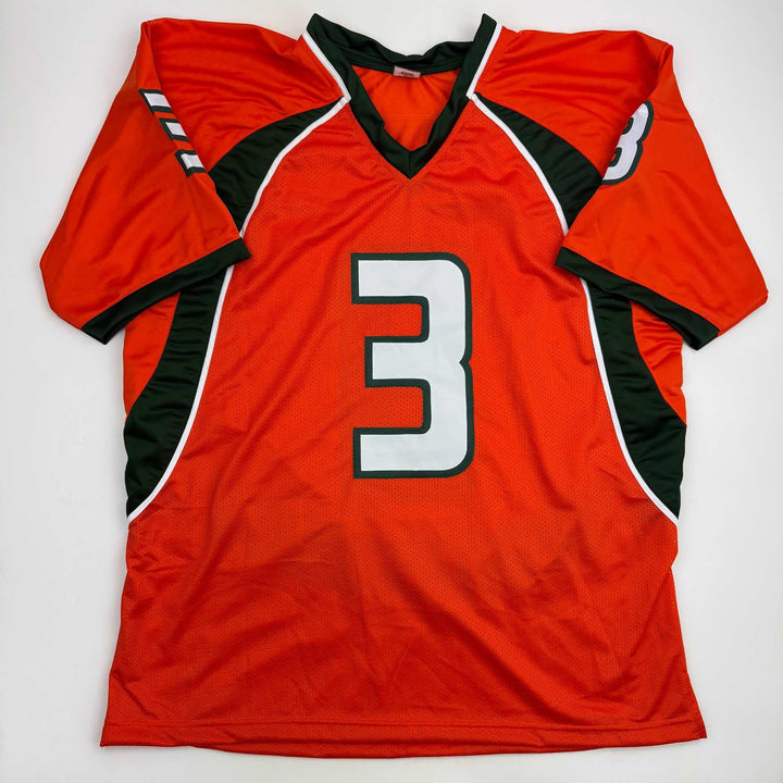 Autographed/Signed Frank Gore Miami Orange Football Jersey JSA COA