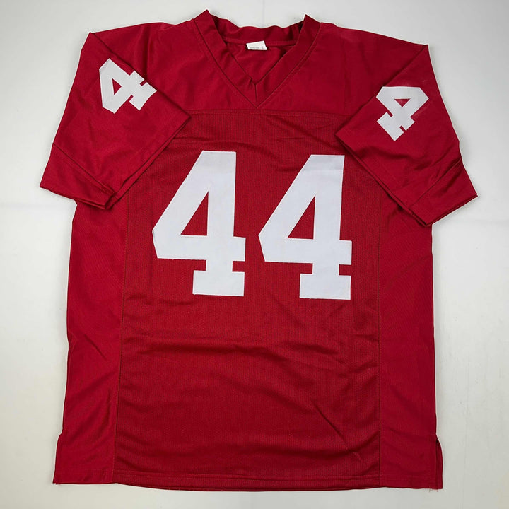 Facsimile Autographed Brian Bosworth Oklahoma Red Reprint Jersey Size Men's XL