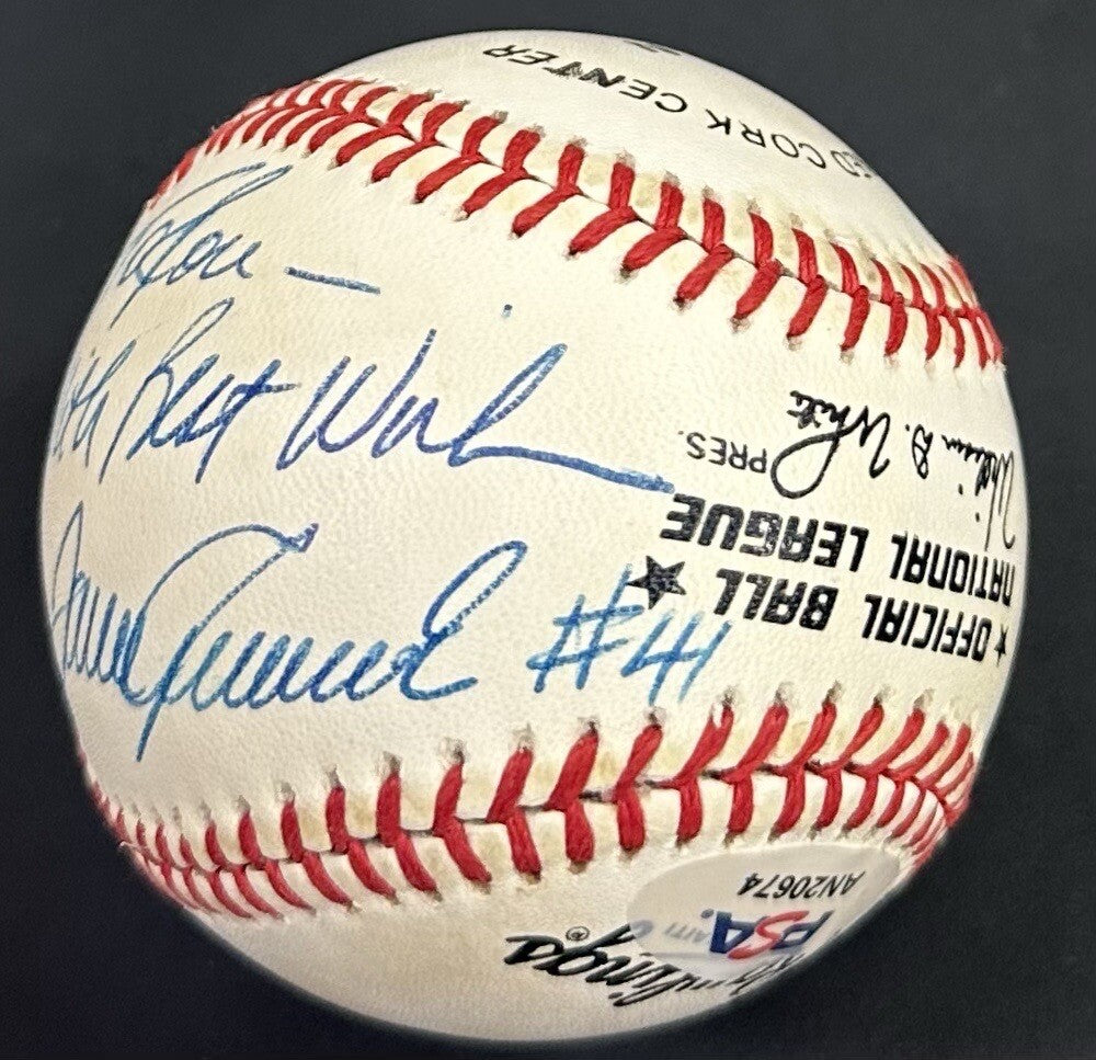 Tom Seaver Signed NL Baseball NY Mets To Lou Best Wishes #41 Mint Auto PSA HOF