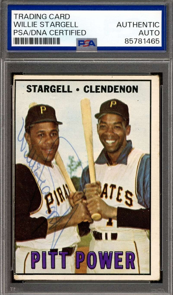 Willie Stargell PSA DNA Vintage Signed 1967 Topps Pitt Power Autograph