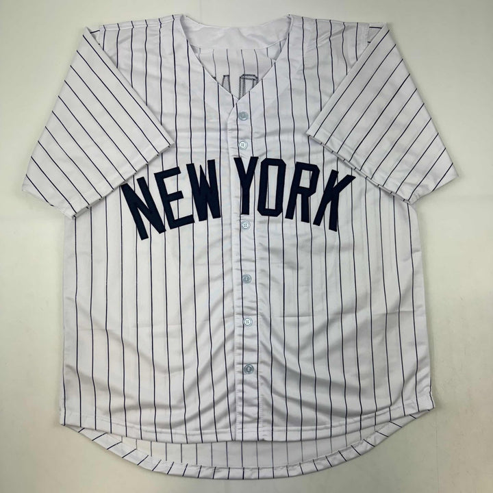 Autographed/Signed David Cone New York Pinstripe Jersey Beckett BAS COA