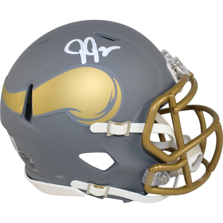 Justin Jefferson Autographed Minnesota Vikings Mini Helmet Slate Beckett 51009