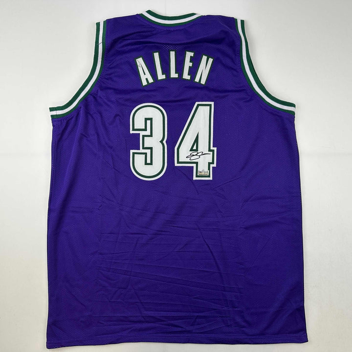 Facsimile Autographed Ray Allen Milwaukee Purple Reprint Jersey Size Men's XL