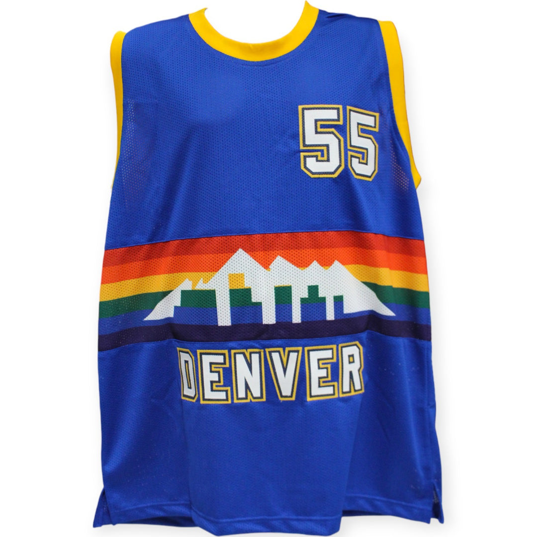 Dikembe Mutombo Autographed Pro Style Size XL Blue Jersey Beckett 50297