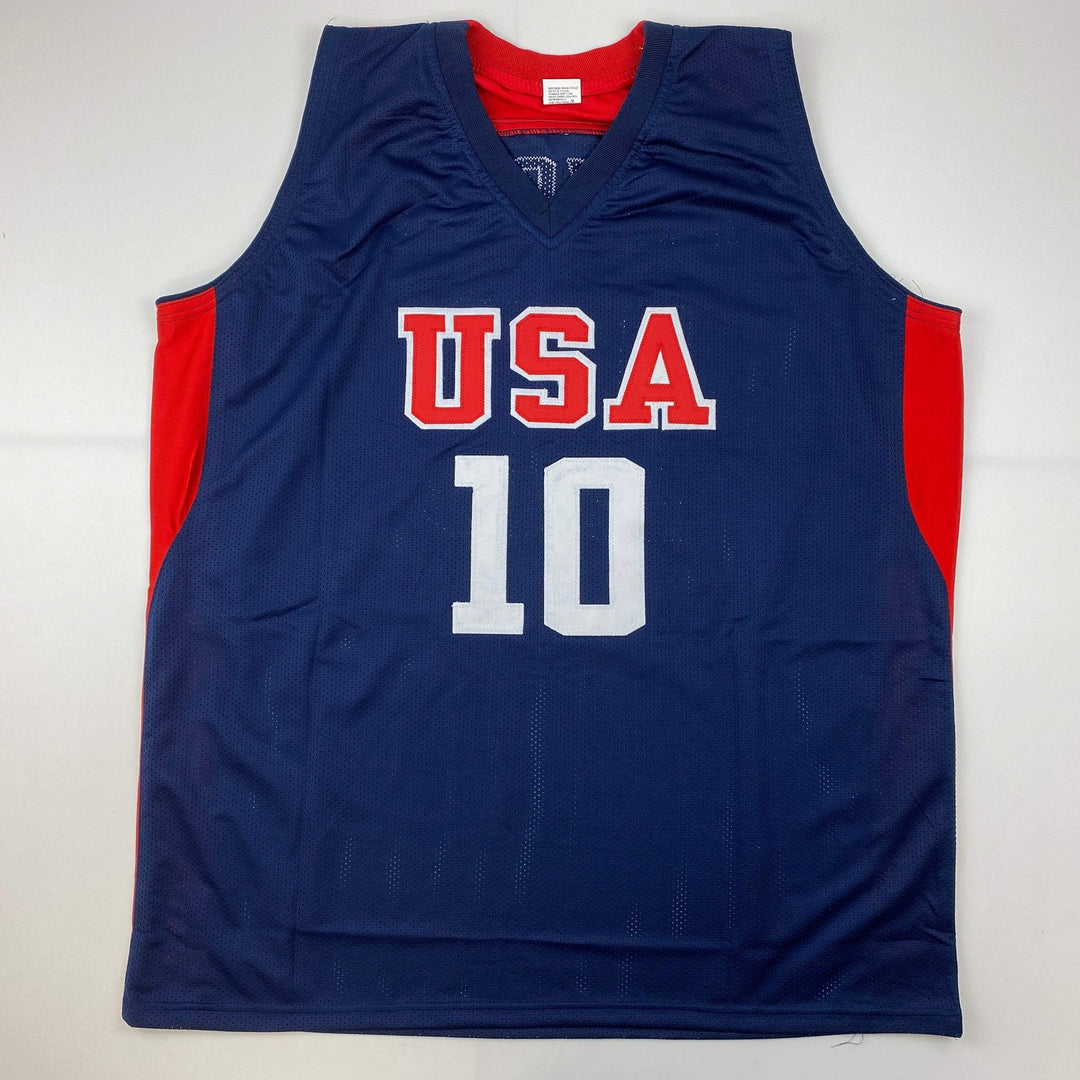 Facsimile Autographed Kobe Bryant United States Blue Auto Jersey Size Men's XL