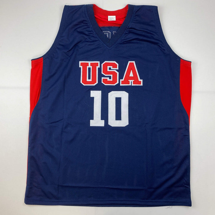Facsimile Autographed Kobe Bryant United States Blue Auto Jersey Size Men's XL