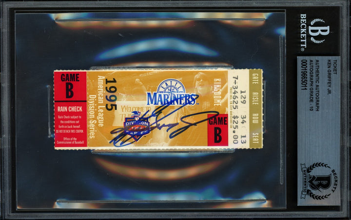 Ken Griffey Jr. Signed 1995 ALDS Game 4 Ticket Mariners Auto GM 10 Beckett
