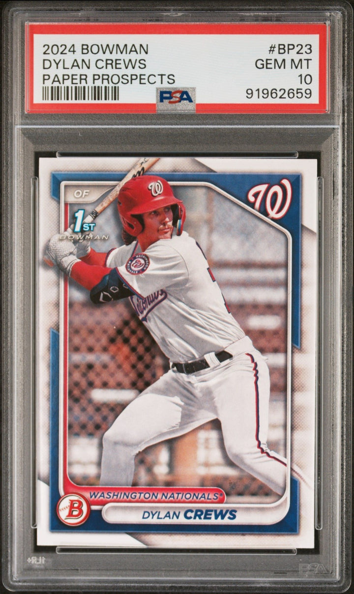 Graded 2024 Topps Bowman Dylan Crews #BP23 Paper Prospects Card PSA 10