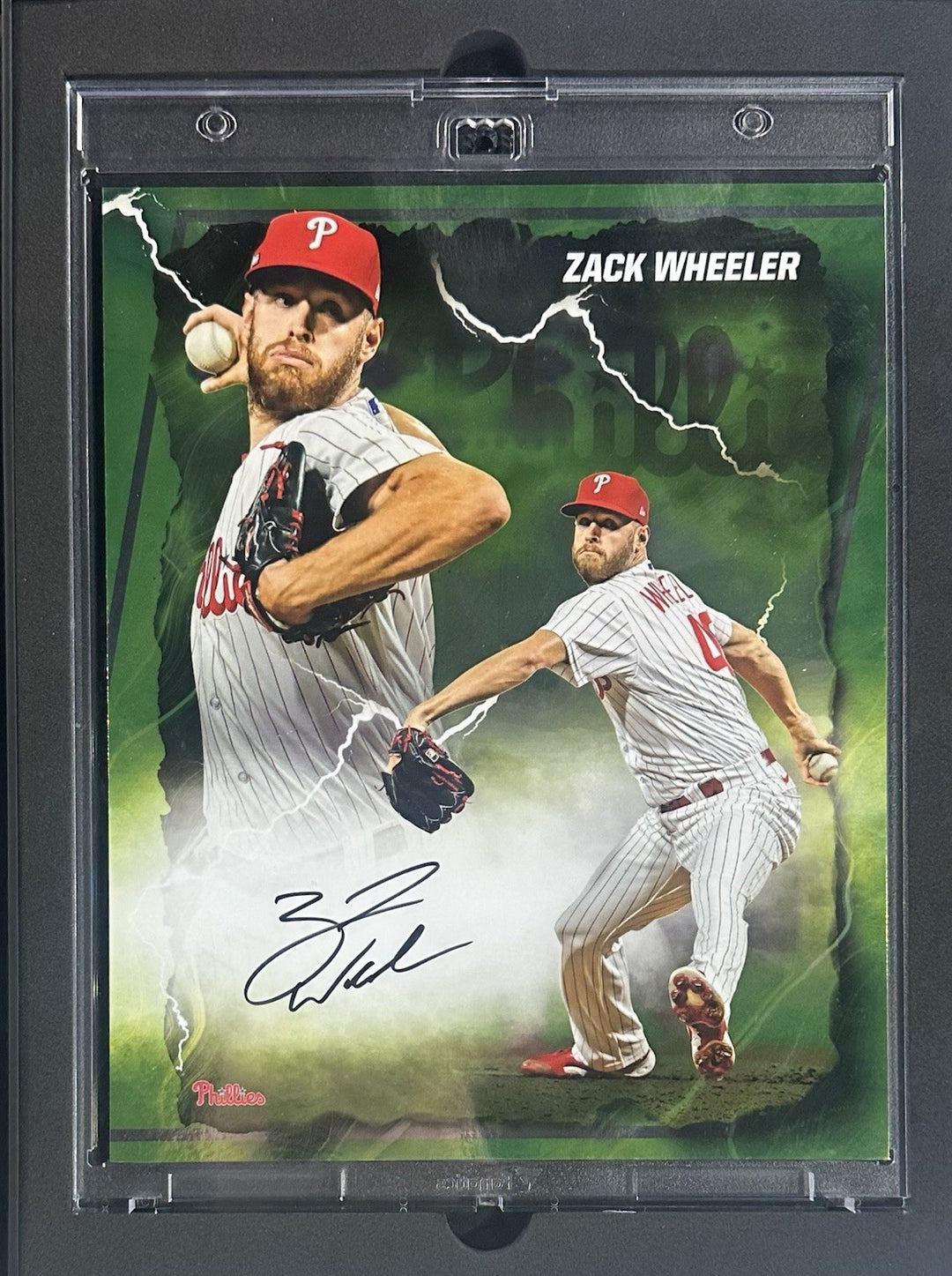 Zack Wheeler Signed Under Wraps Emanate 8x10 /99 Green Phillies Auto MLB COA