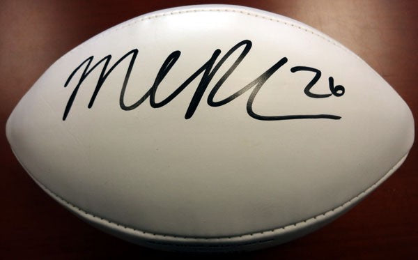 Michael Robinson Signed White Super Bowl Logo Football Seattle Seahawks MCS Holo