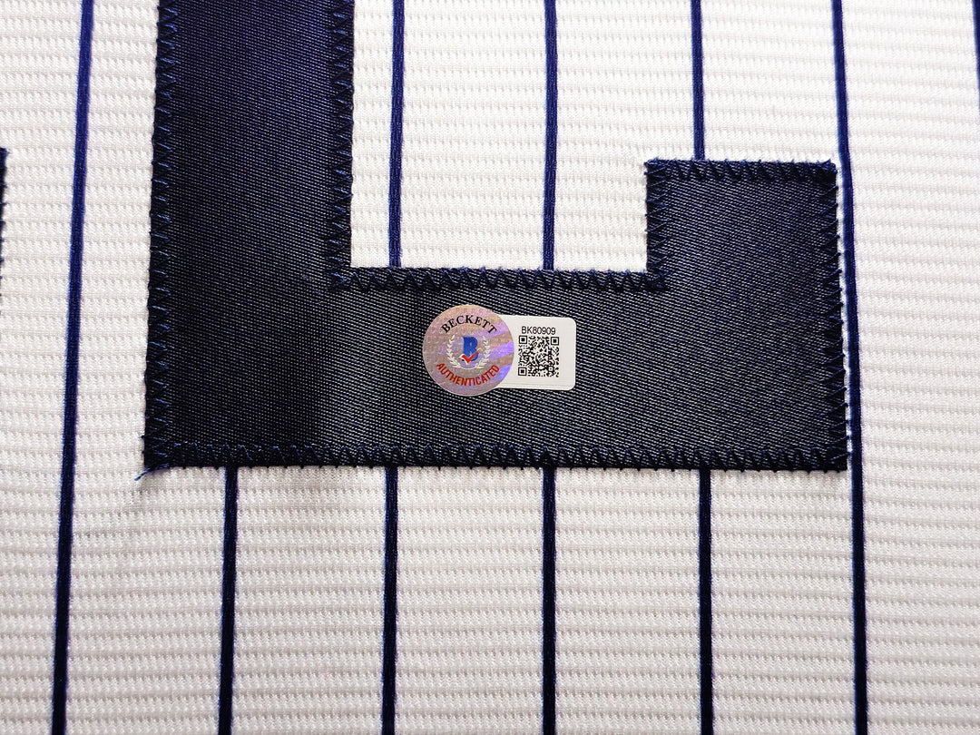 New York Yankees Juan Soto Signed Framed White Pinstripes Nike Jersey BAS QR