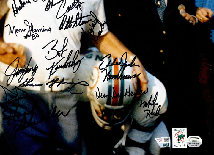 1972 Dolphins Perfect Season Team Auto 20x24 Photo 40+ Sigs Shula #/117 Fanatics