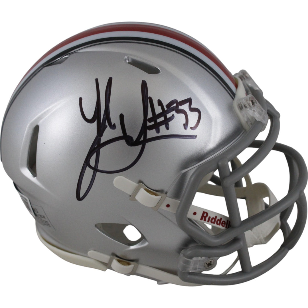 Jack Sawyer Autographed Ohio State Buckeyes Speed Mini Helmet Beckett 49624