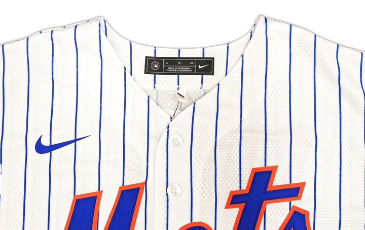New York Mets Francisco Alvarez Signed White Nike Jersey Size XL Beckett Wit