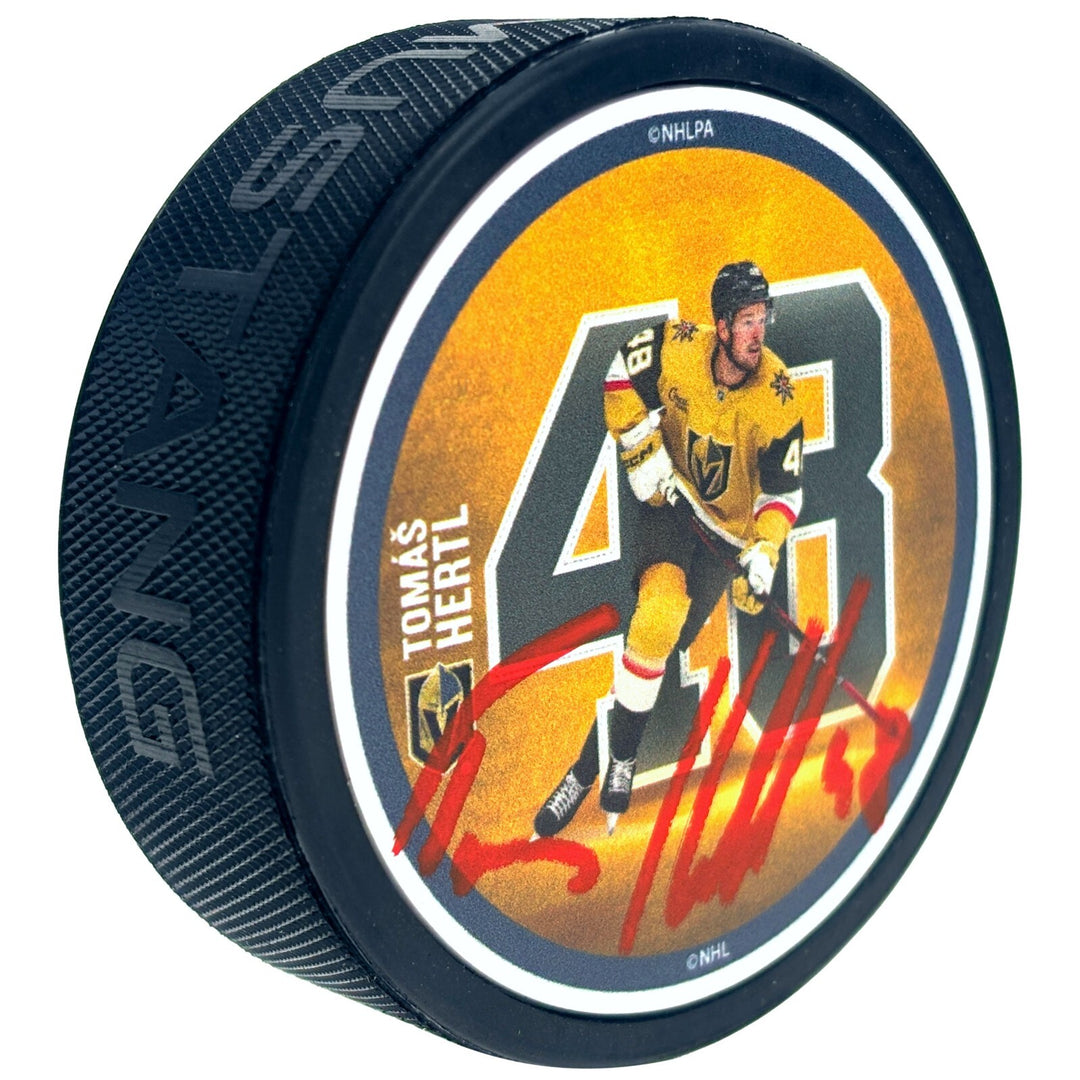 Tomas Hertl Autographed Vegas Golden Knights Hockey Puck Inscriptagraphs Signed