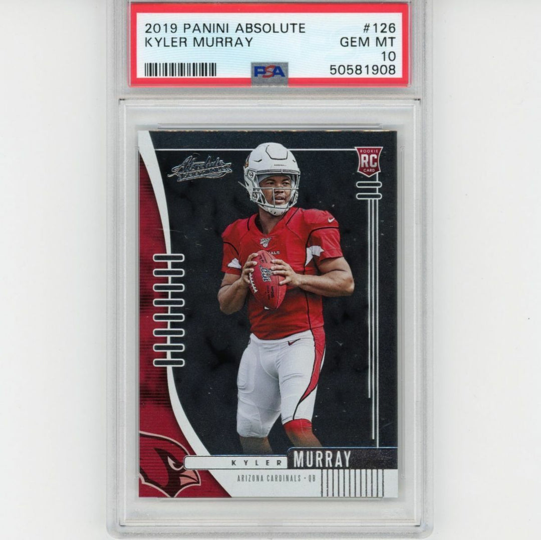 Graded 2019 Panini Absolute KYLER MURRAY #126 Rookie Football Card PSA 10 Mint