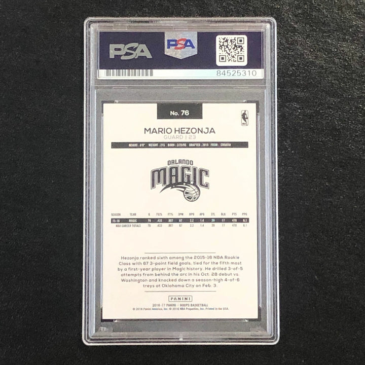 2016-17 NBA Hoops #76 Mario Hezonja Signed Card AUTO PSA/DNA Slabbed Magic