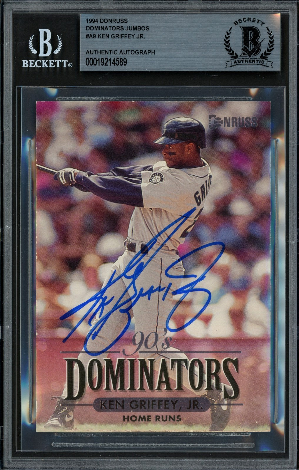 Ken Griffey Jr. Signed 1994 Donruss Dominators 3.5x5 Card 9 Mariners Beckett