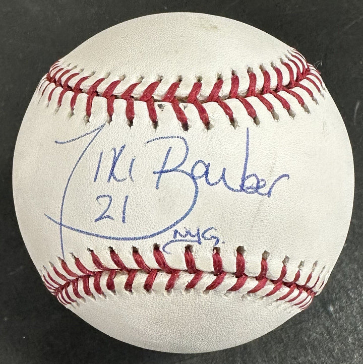Tiki Barber Signed Official MLB Baseball NY Giants NYG #21 Autograph Steiner COA
