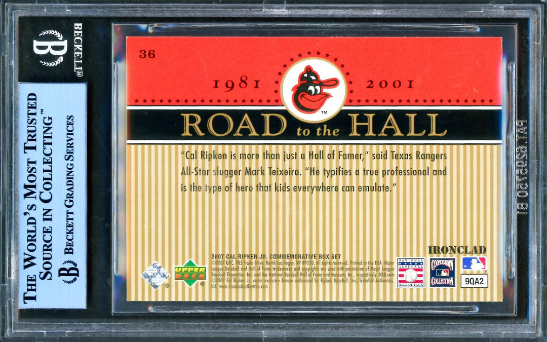 Cal Ripken Jr. Signed 2007 Upper Deck Card 36 Orioles Box Set Beckett #8104611