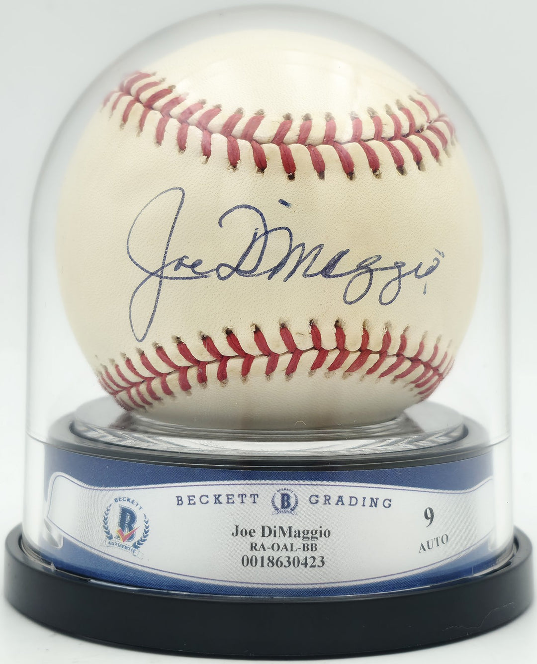 Joe DiMaggio Signed AL Baseball New York Yankees Auto Mint 9 Beckett #18630423