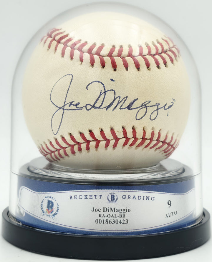Joe DiMaggio Signed AL Baseball New York Yankees Auto Mint 9 Beckett #18630423