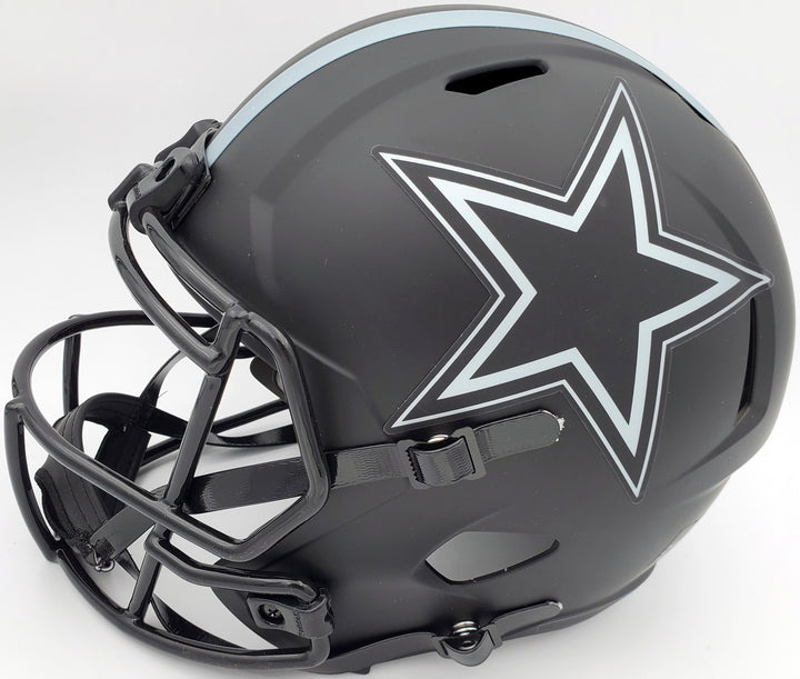 Roger Staubach Auto Eclipse Black Cowboys Full Size Speed Replica Helmet Beckett