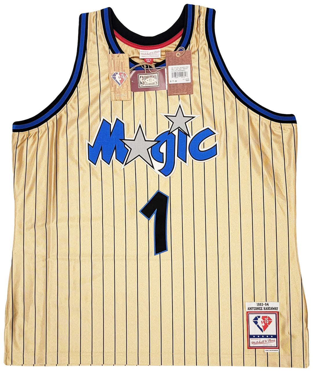 Magic Penny Hardaway Auto Gold M & N 93 75th Anniversary HWC Swingman Jersey PSA