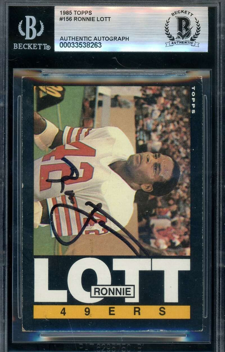 Ronnie Lott Beckett BAS Signed 1985 Topps Autograph