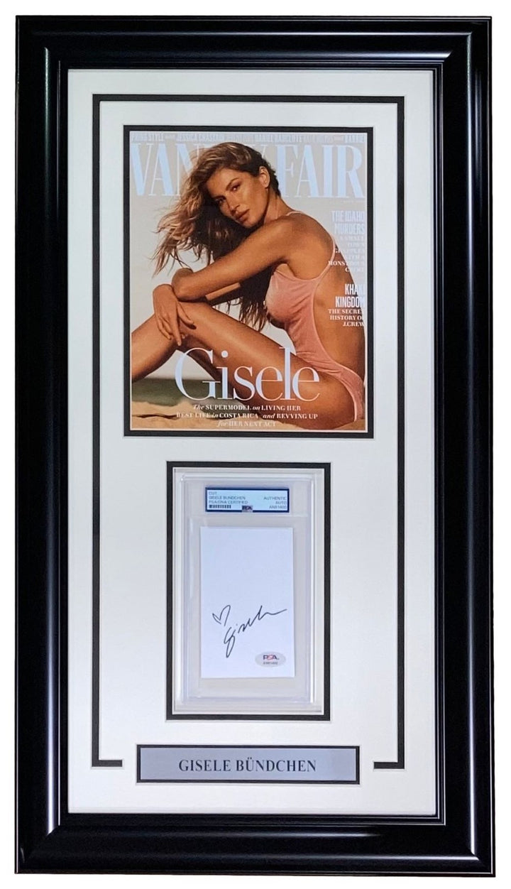 Gisele Bundchen Signed Framed Slabbed Cut Signature w/ 8x10 Photo PSA