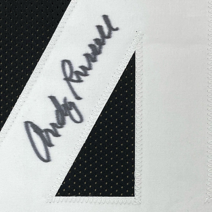 FRAMED Signed ANDY RUSSELL 35x39 Pittsburgh Black Jersey JSA COA