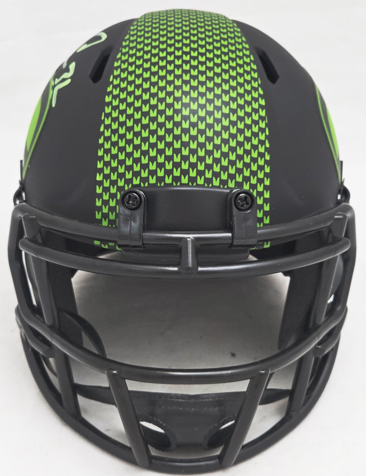 Chris Carson Signed Seahawks Eclipse Black Speed Mini Helmet Fanatics Holo