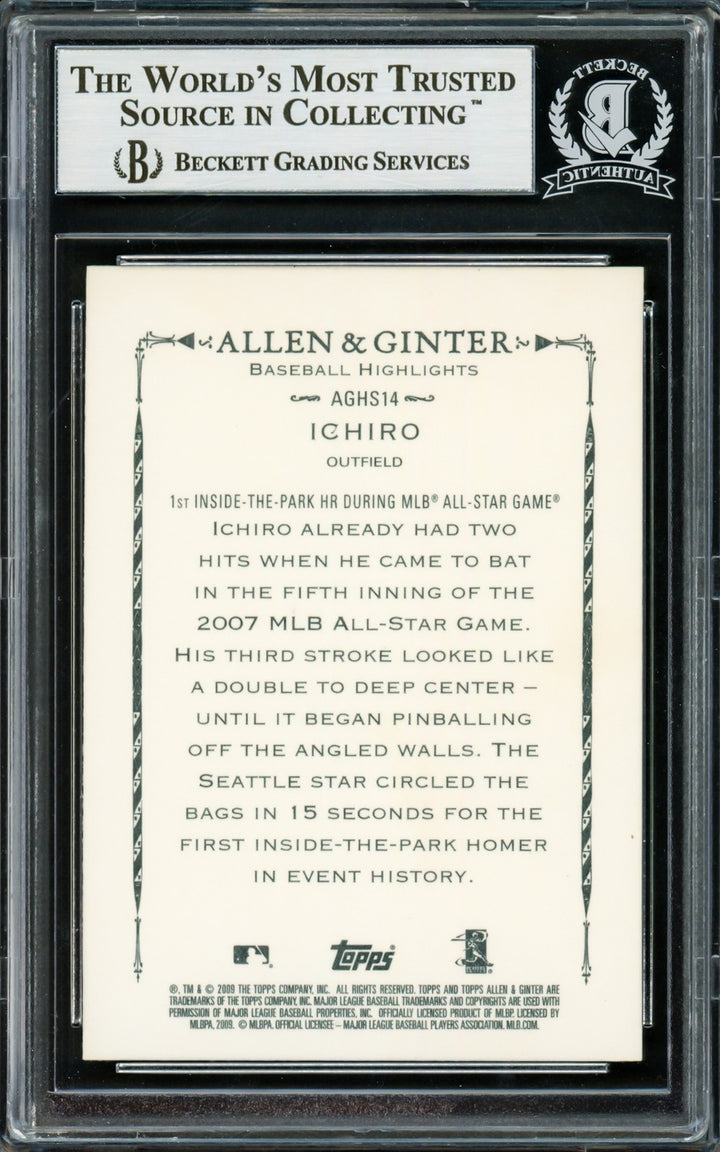Ichiro Suzuki Signed 2009 Topps Allen & Ginter Card AGHS14 Mariners Beckett