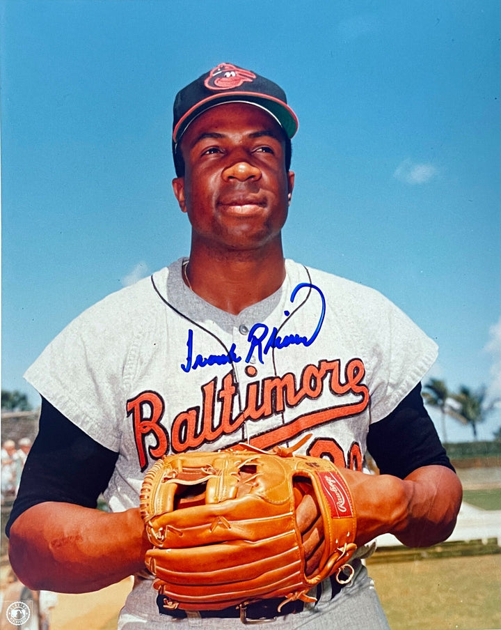 Frank Robinson signed Baltimore Orioles MLB 8x10 Photo- Tuff Stuff COA (HOF/TC)