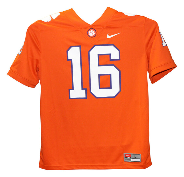 Trevor Lawrence Autographed/Signed Clemson Orange Nike L Jersey FAN 39941