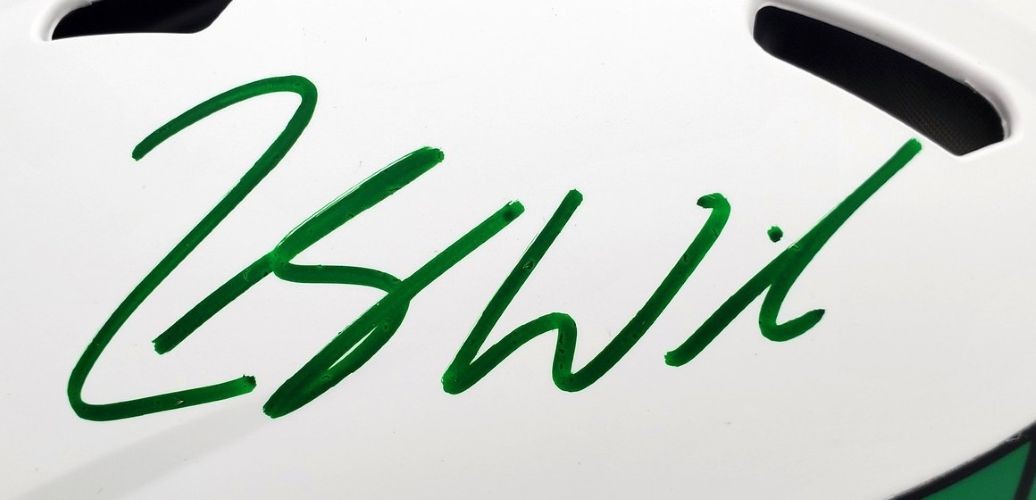 Zach Wilson Signed New York Jets FS Lunar Eclipse Authentic Speed Helmet BAS