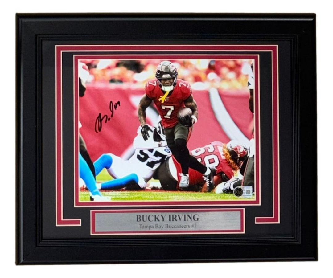 Bucky Irving Signed Framed 8x10 Tampa Bay Buccaneers Photo BAS