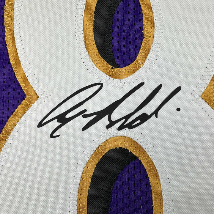 Facsimile Autographed Anquan Boldin Baltimore Purple Reprint Jersey Size Mens XL