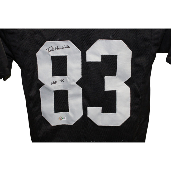 Ted Hendricks Autographed/Signed Pro Style Black XL Jersey HOF Beckett 42613