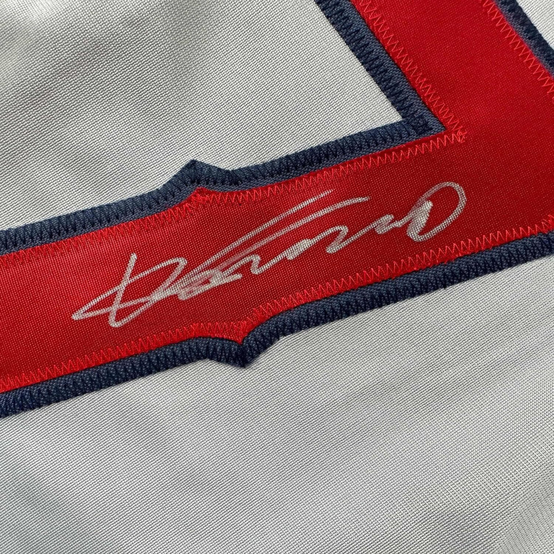 Framed Autographed/Signed Vladimir Vlad 33x42 Guerrero LA Grey Jersey BAS COA