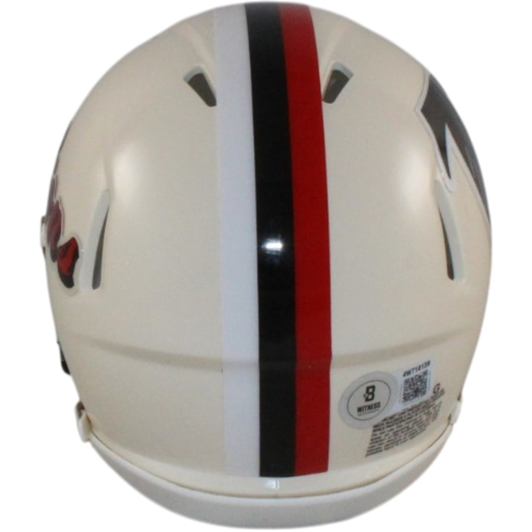 Julio Jones Autographed Atlanta Falcons Retro Mini Helmet Beckett Witness 56446