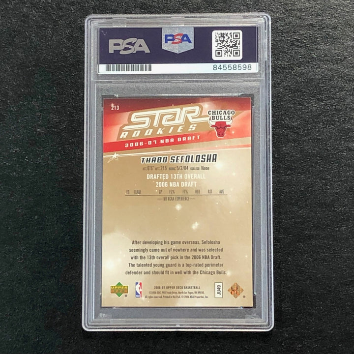 2006-07 Upper Deck Star Rookie #213 Thabo Sefolosha Signed Card Auto PSA/DNA Sla